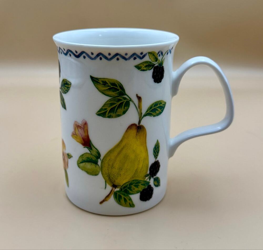 Roy Kirkham Autumn Fruits Fine Bone China Pear Blackberry Coffee Cup